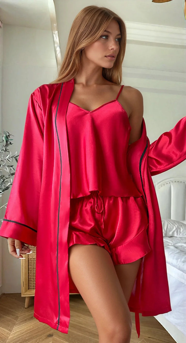 SATIN SHORTS AND CAMI SLEEP SET
