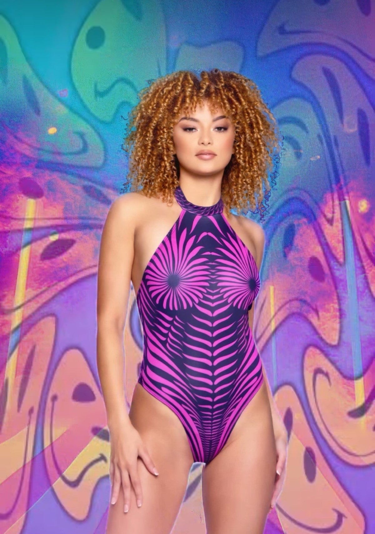 Hypnotic Swirl Sleeveless Romper
