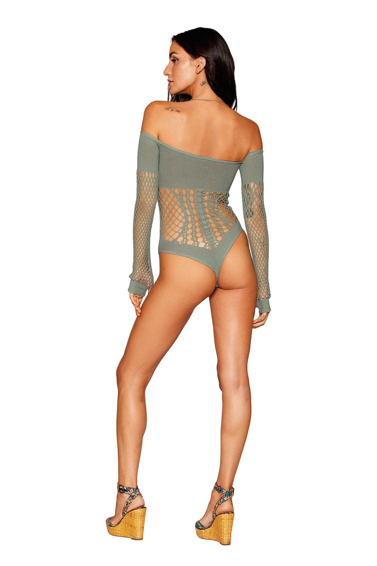 Dreamgirl Seamless Long Sleeve Teddy with Removeable Chain