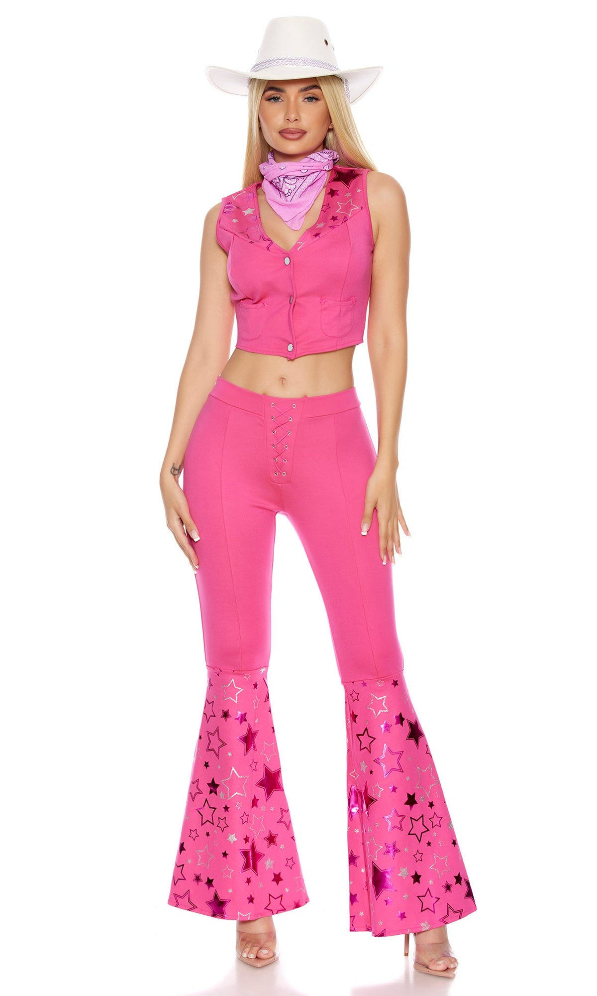 Western Star 3-Piece Women's Sexy Movie Character Costume - Pink view 4