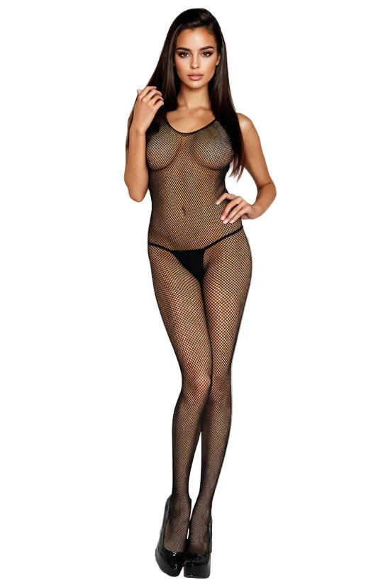 Plunging Open Back Crotchless Bodystocking