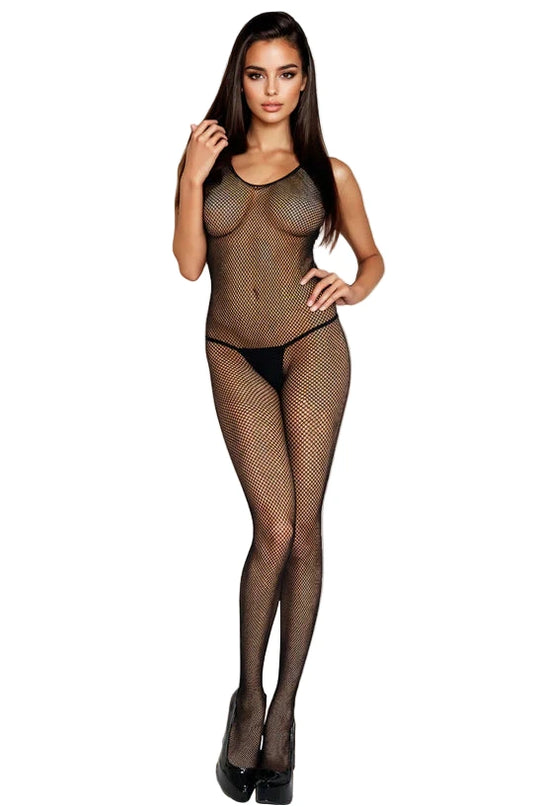 Plunging Open Back Crotchless Bodystocking