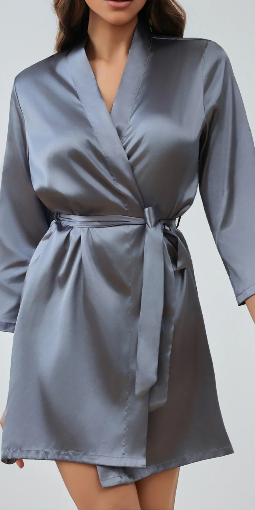 Bordeaux Satin Robe