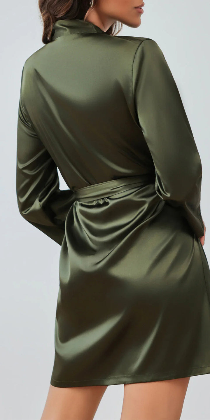 Bordeaux Satin Robe