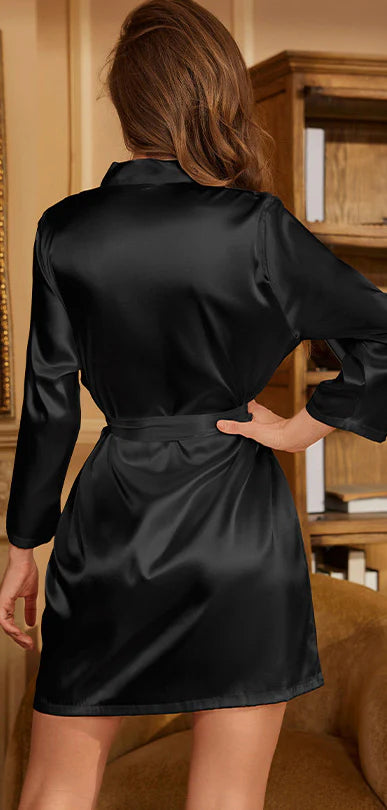 Bordeaux Satin Robe