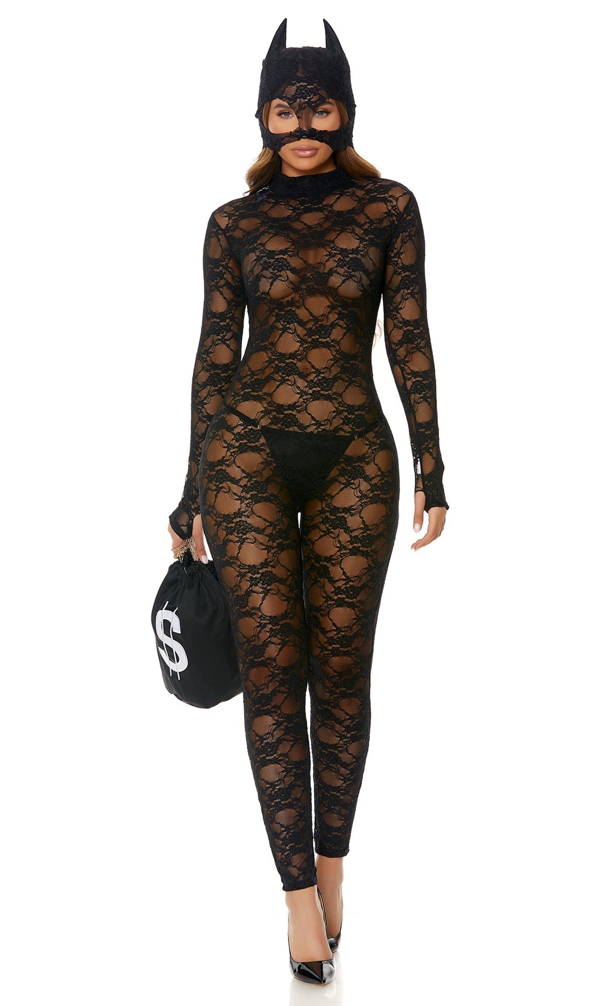 About My Money Sexy Cat Burglar Costume - full look