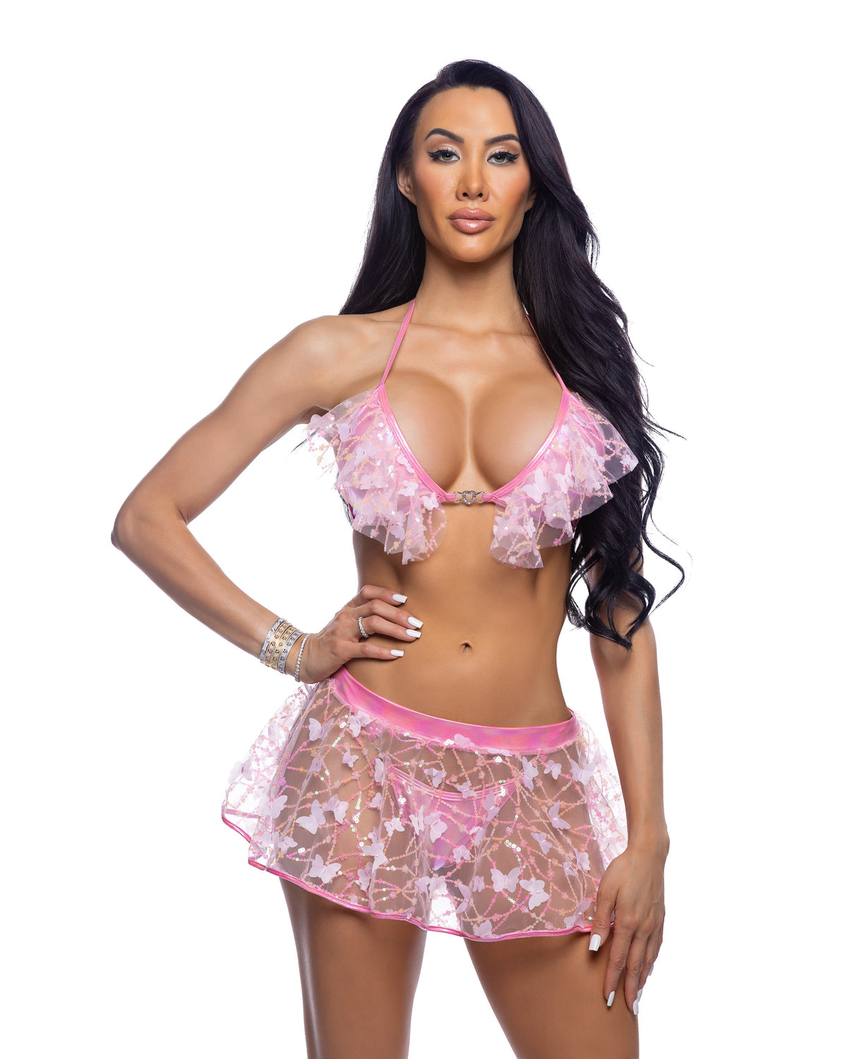 Butterfly & Sequin Mini Skirt