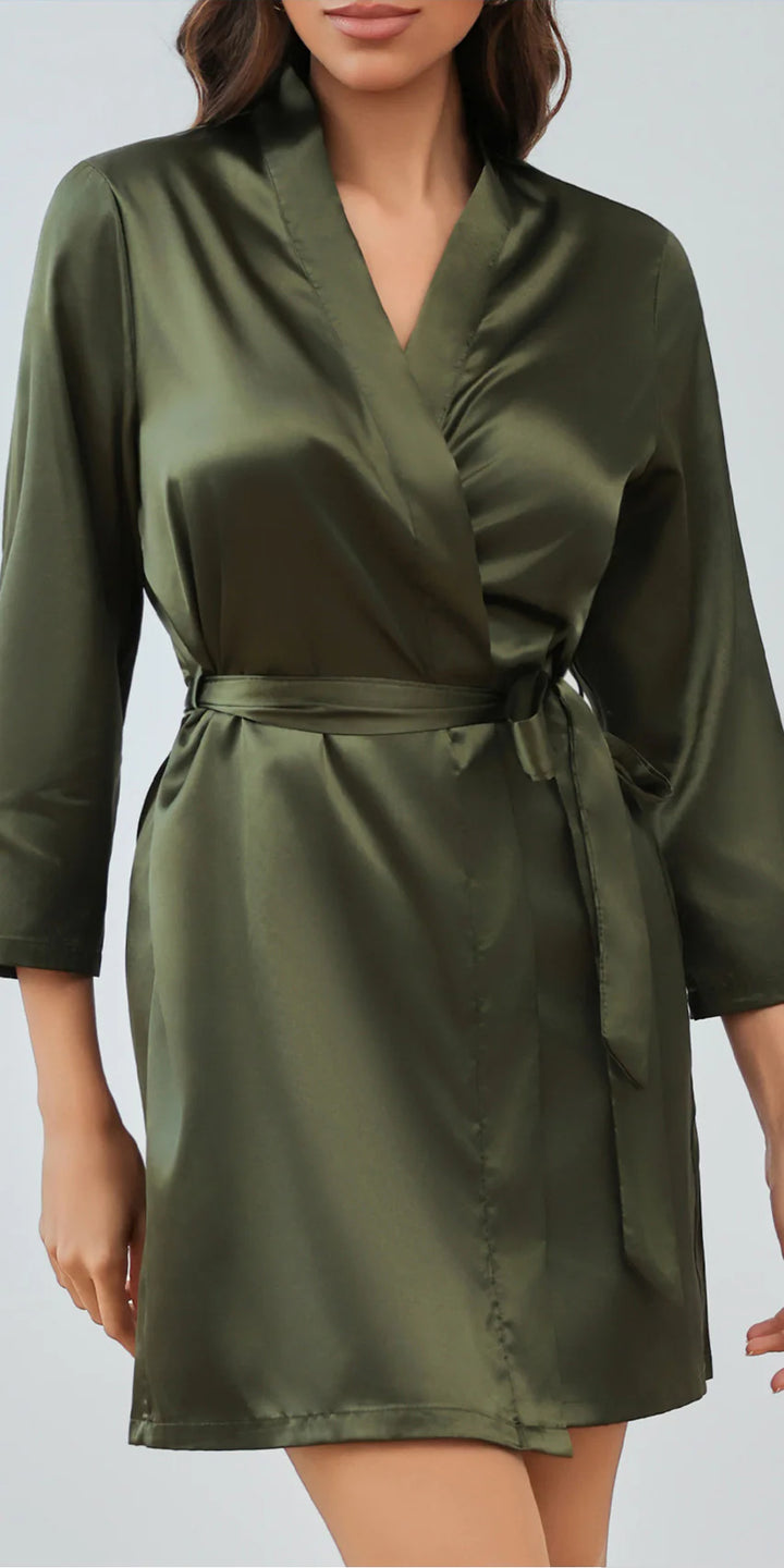 Bordeaux Satin Robe