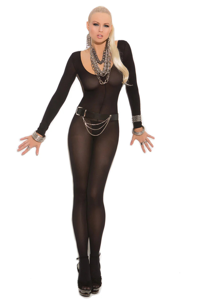 Long Sleeve Opaque Bodystocking