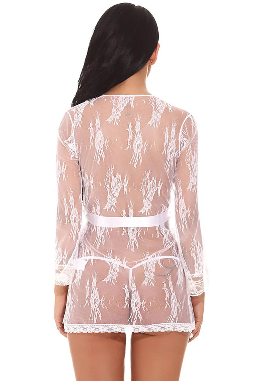 Delicate Lace Short Robe