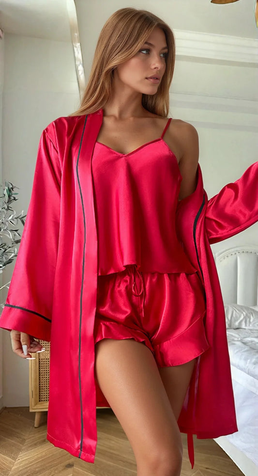SATIN SHORTS AND CAMI SLEEP SET
