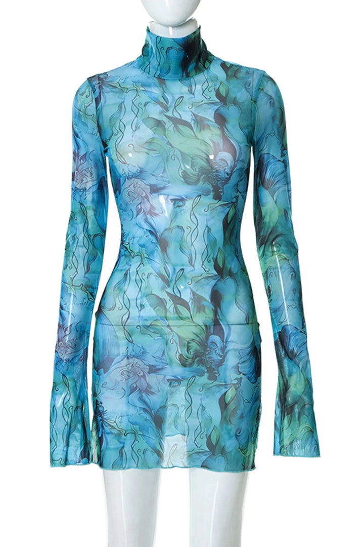 MIAMI NIGHTS SHEER MINI DRESS