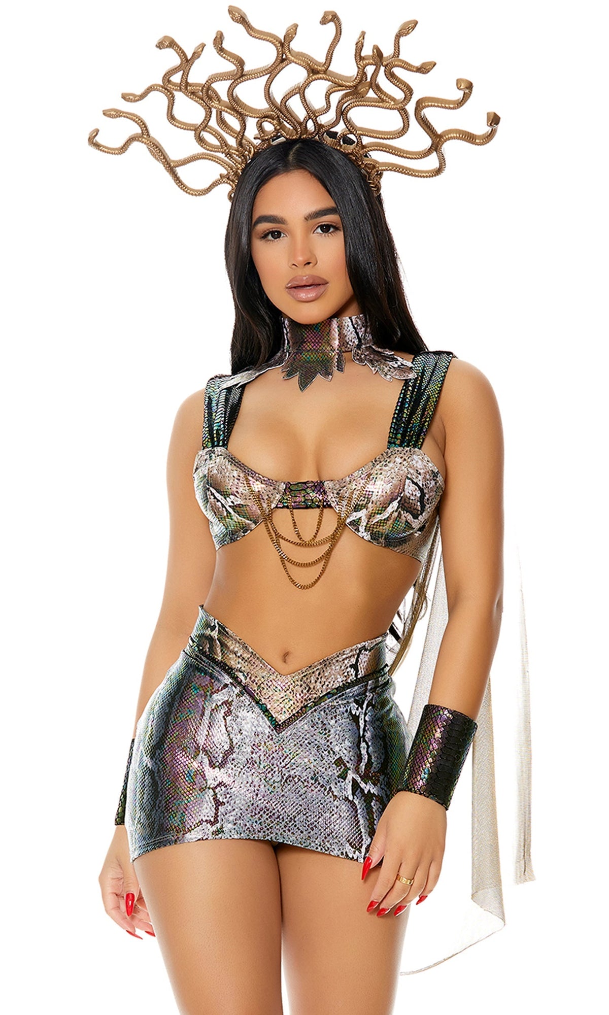 A Head in the Game 4-Piece Women's Sexy Medusa Costume, Reptile, photo 1