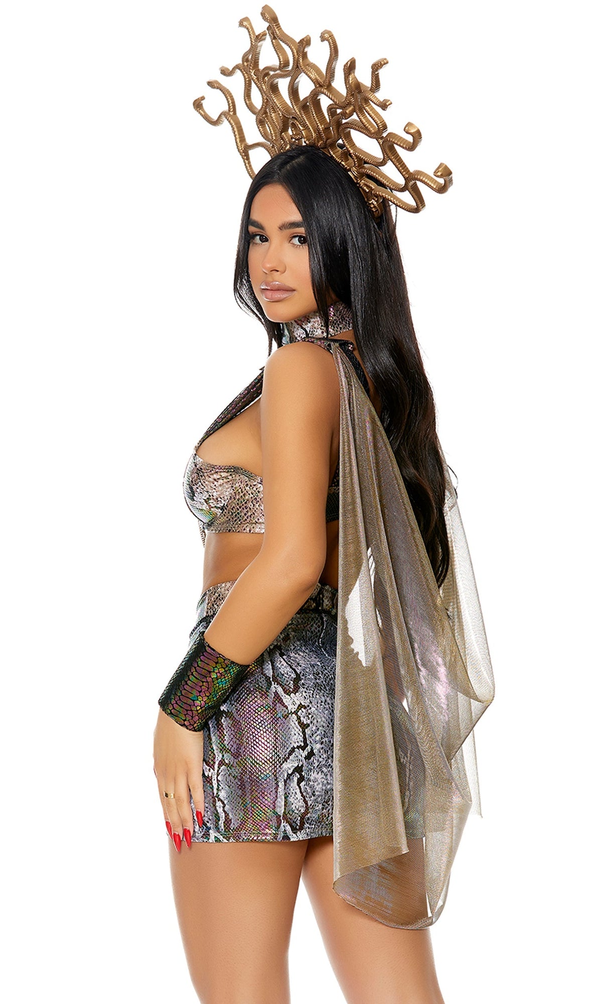 A Head in the Game 4-Piece Women's Sexy Medusa Costume, Reptile, photo 2