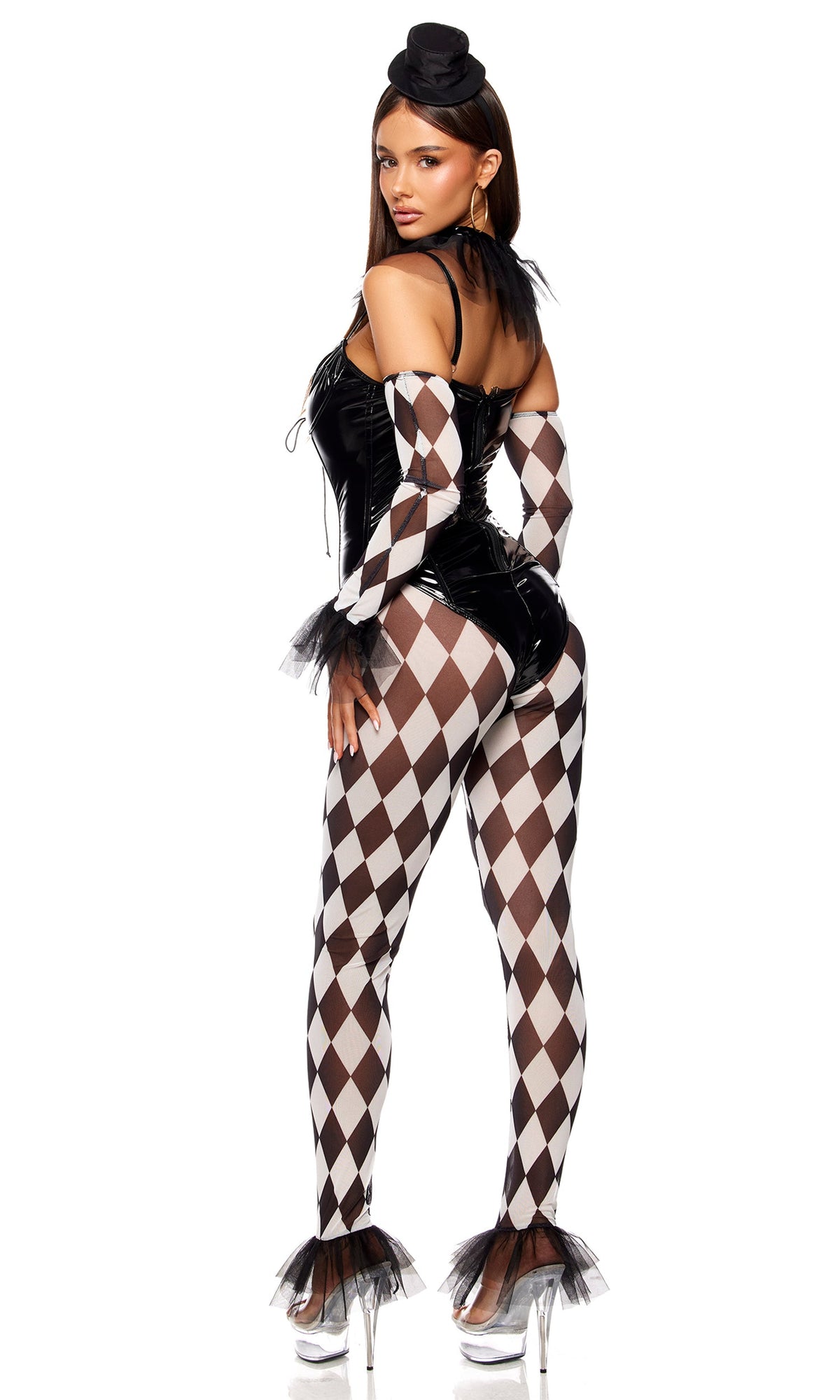 Clowning 5-Piece Women's Clown Costume, Black White, photo 2
