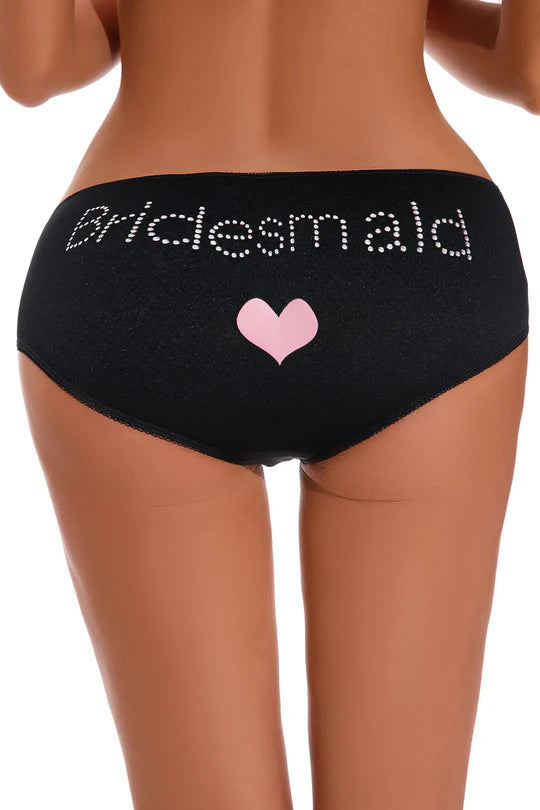 Rhinestone Bridesmaid Boy Short Panties