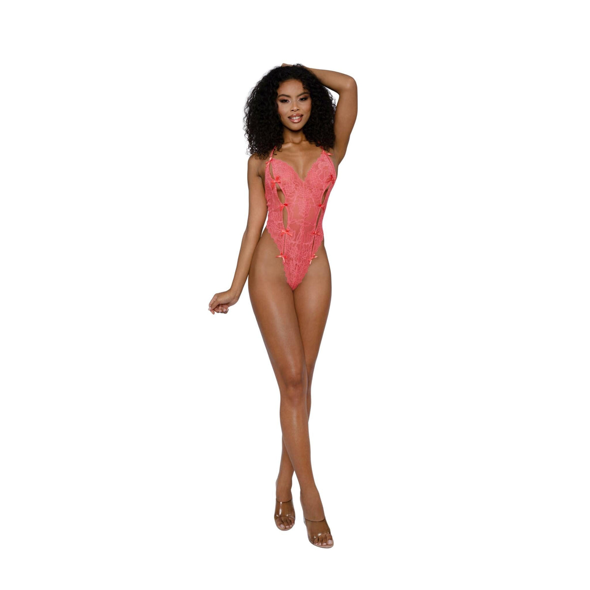 Dreamgirl Lace Teddy with Bows