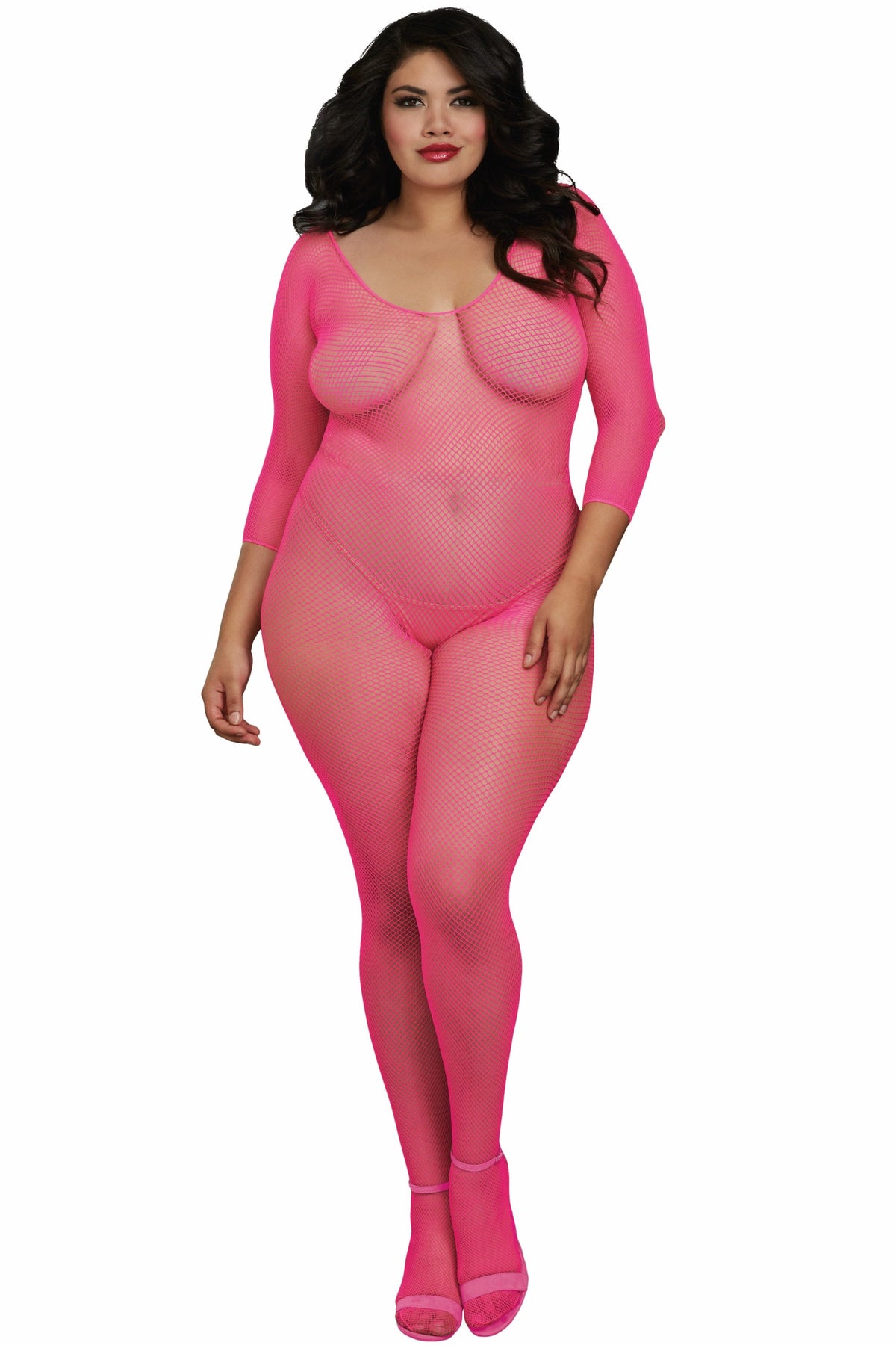 Dreamgirl Plus Fishnet Open Crotch Bodystocking