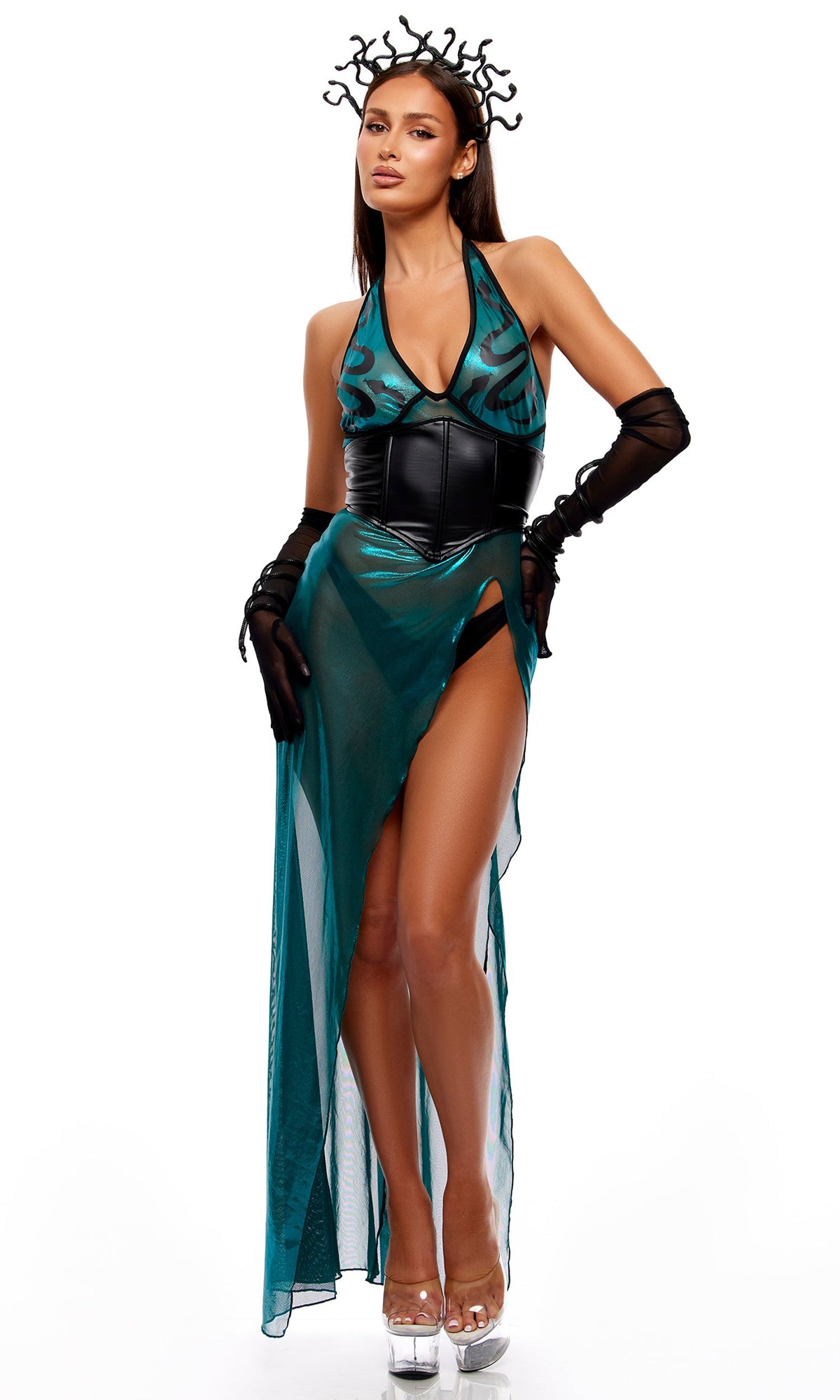 Just One Look 6-Piece Medusa Costume Set, Teal, photo 1