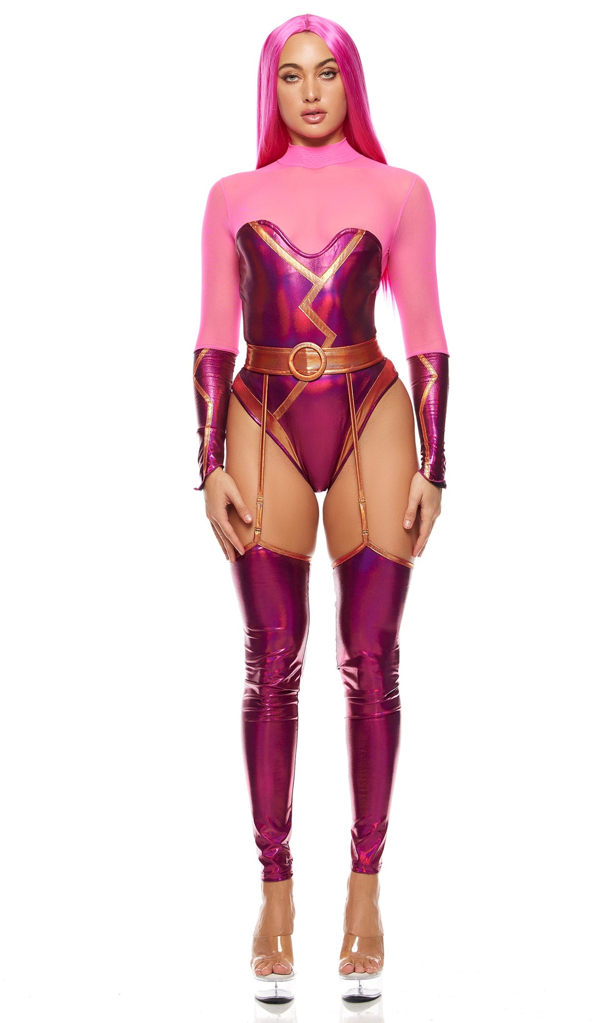 Hot as Lava 3-Piece Women's Movie Character Costume - Pink view 1