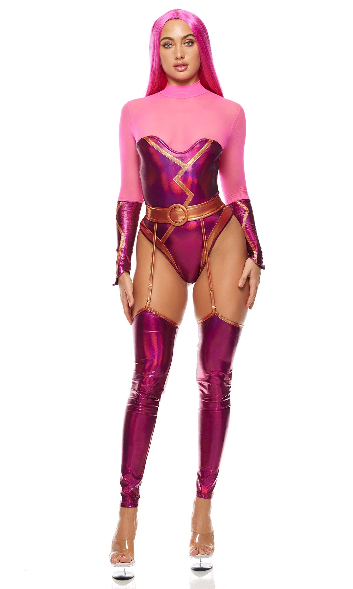 Hot as Lava 3-Piece Women's Movie Character Costume - Pink view 5