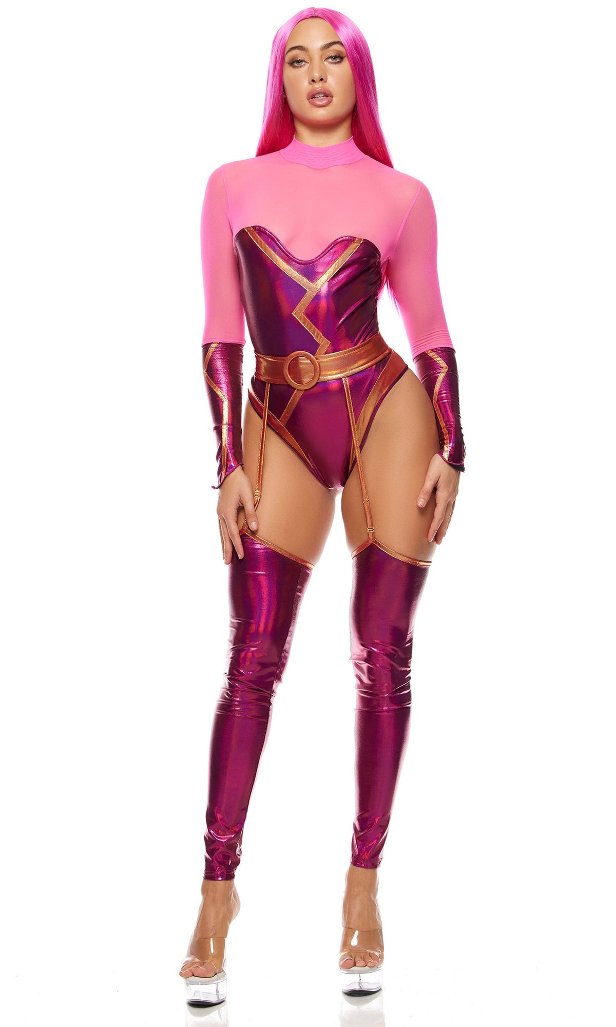 Hot as Lava 3-Piece Women's Movie Character Costume - Pink view 6