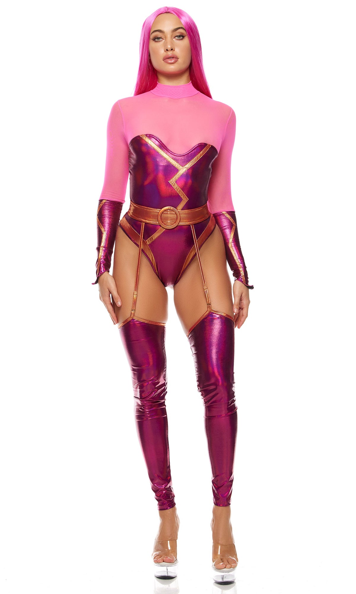 Hot as Lava 3-Piece Women's Movie Character Costume - Pink view 7