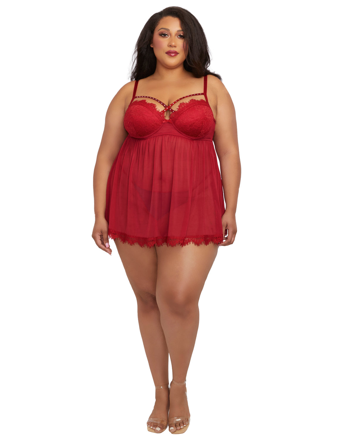 Dreamgirl Plus Size Underwire Push-Up Cup Babydoll