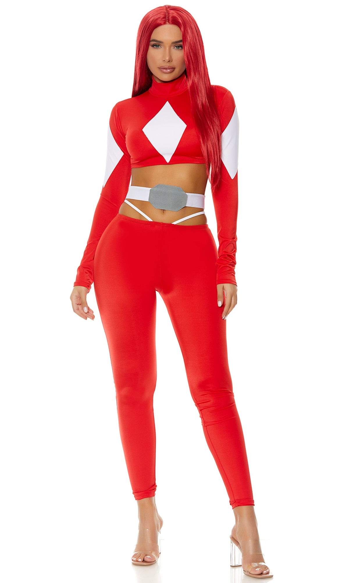 Powerful 3-Piece Women's Sexy Superhero Costume - Red, photo 4