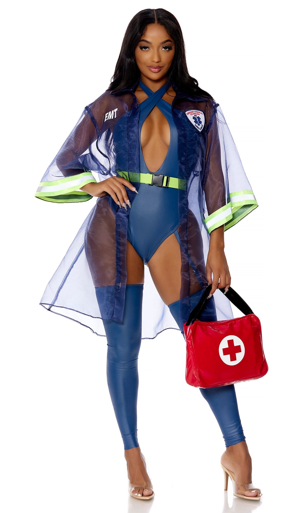 Whats the 911 5-Piece Women's Sexy EMT Costume - Navy Blue, photo 3