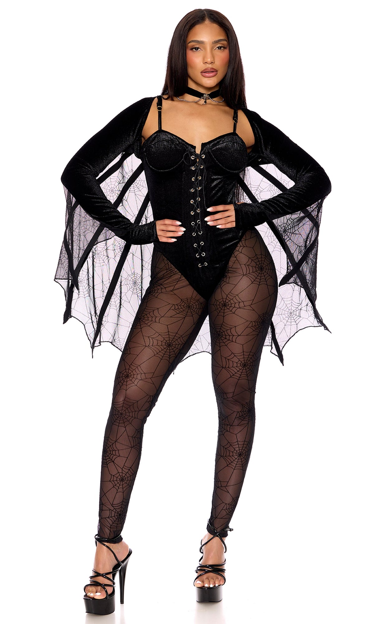 World Wide Web 4-Piece Women's Spider Costume, Black, photo 3